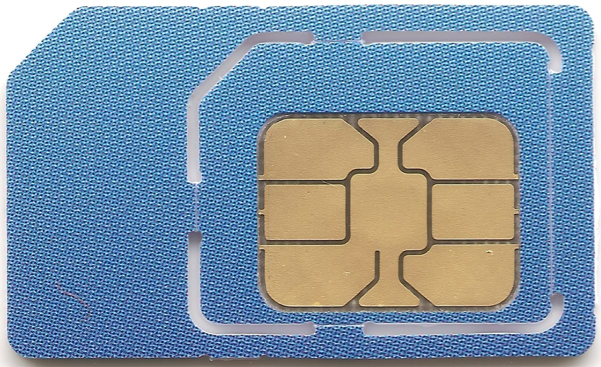 SIM cards on a white background