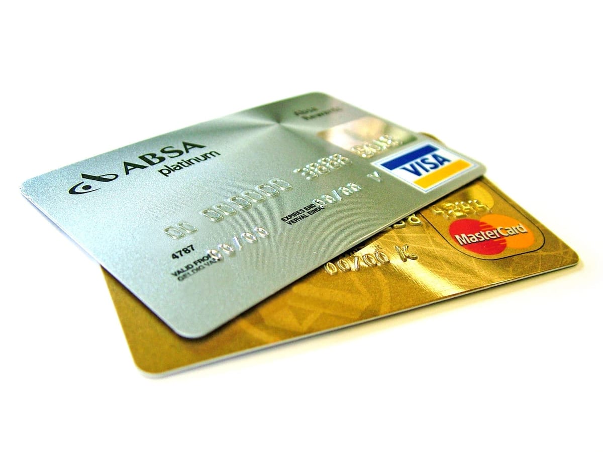 Two generic credit cards on a white background